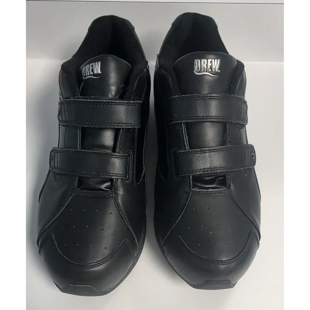 Drew Force V Black Leather Walking Shoes Size 14 6E 2021